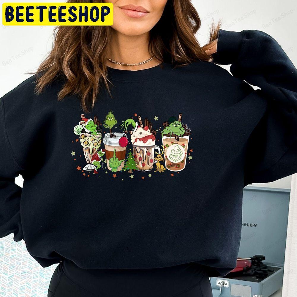 Christmas Grinch Drinking Beeteeshop Trending Unisex Sweatshirt