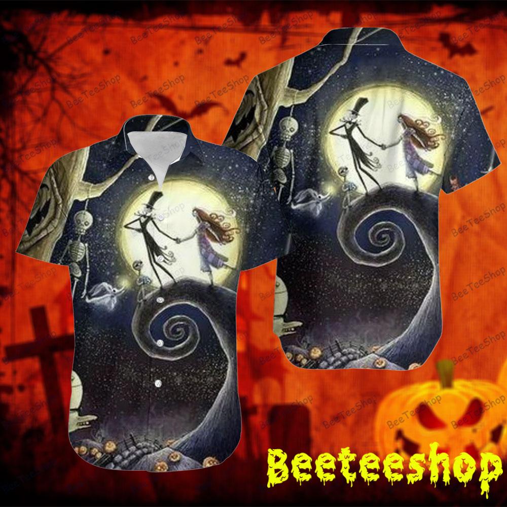 Cool Couple Jack Skellington And Sally The Nightmare Before Christmas Halloween Beeteeshop Hawaii Shirt