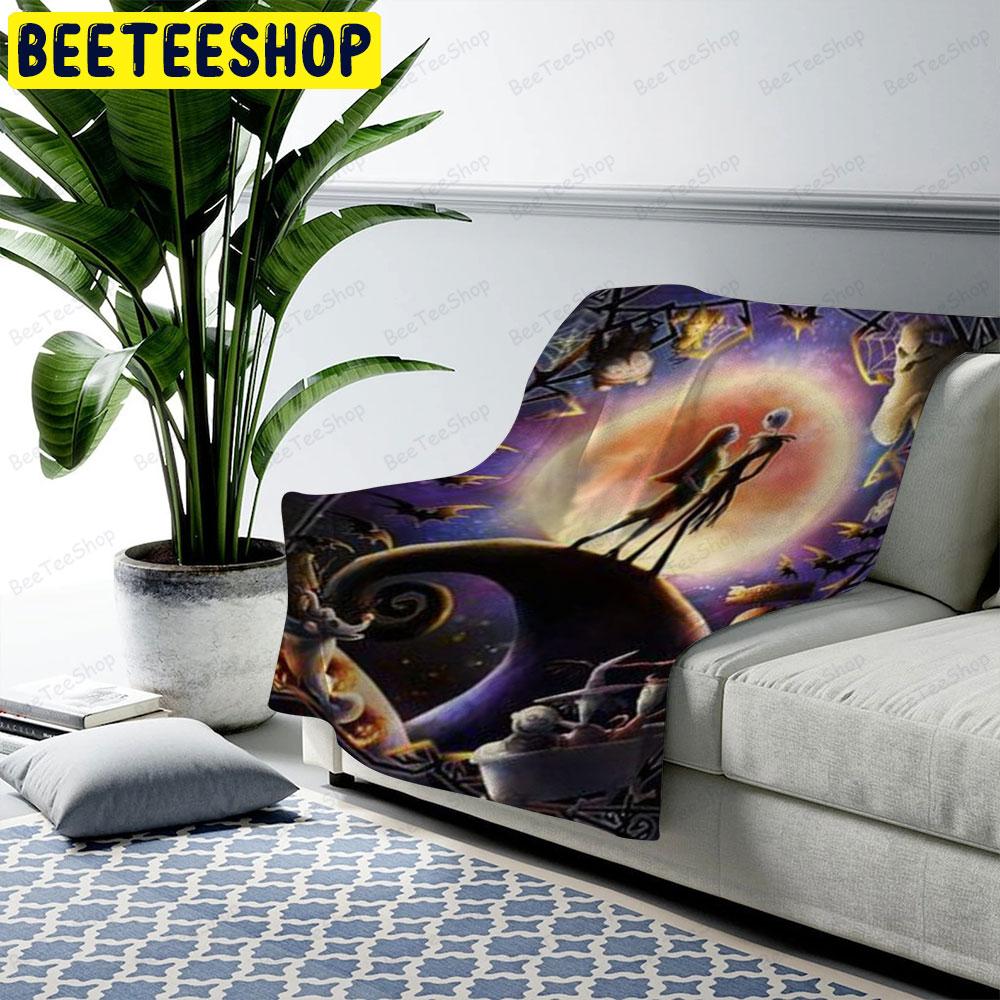 Couple Jack Moon The Nightmare Before Christmas Movie Halloween Beeteeshop US Cozy Blanket