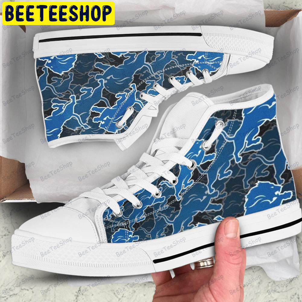 Detroit Lions 22 American Sports Teams Adults High Top Canvas Shoes