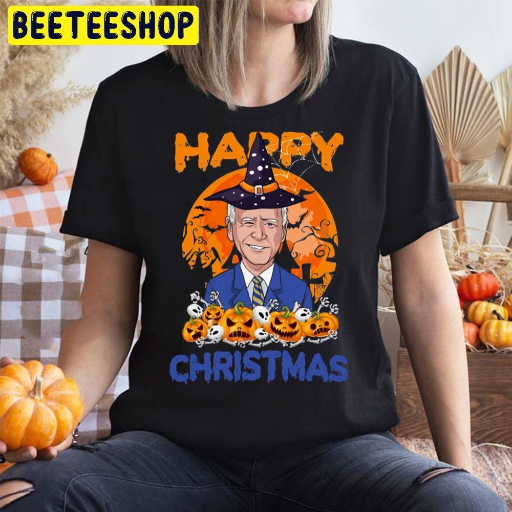 Funny Joe Biden Halloween Happy Christmas Witch Hat Anti Biden Beeteeshop Trending Unisex T-Shirt