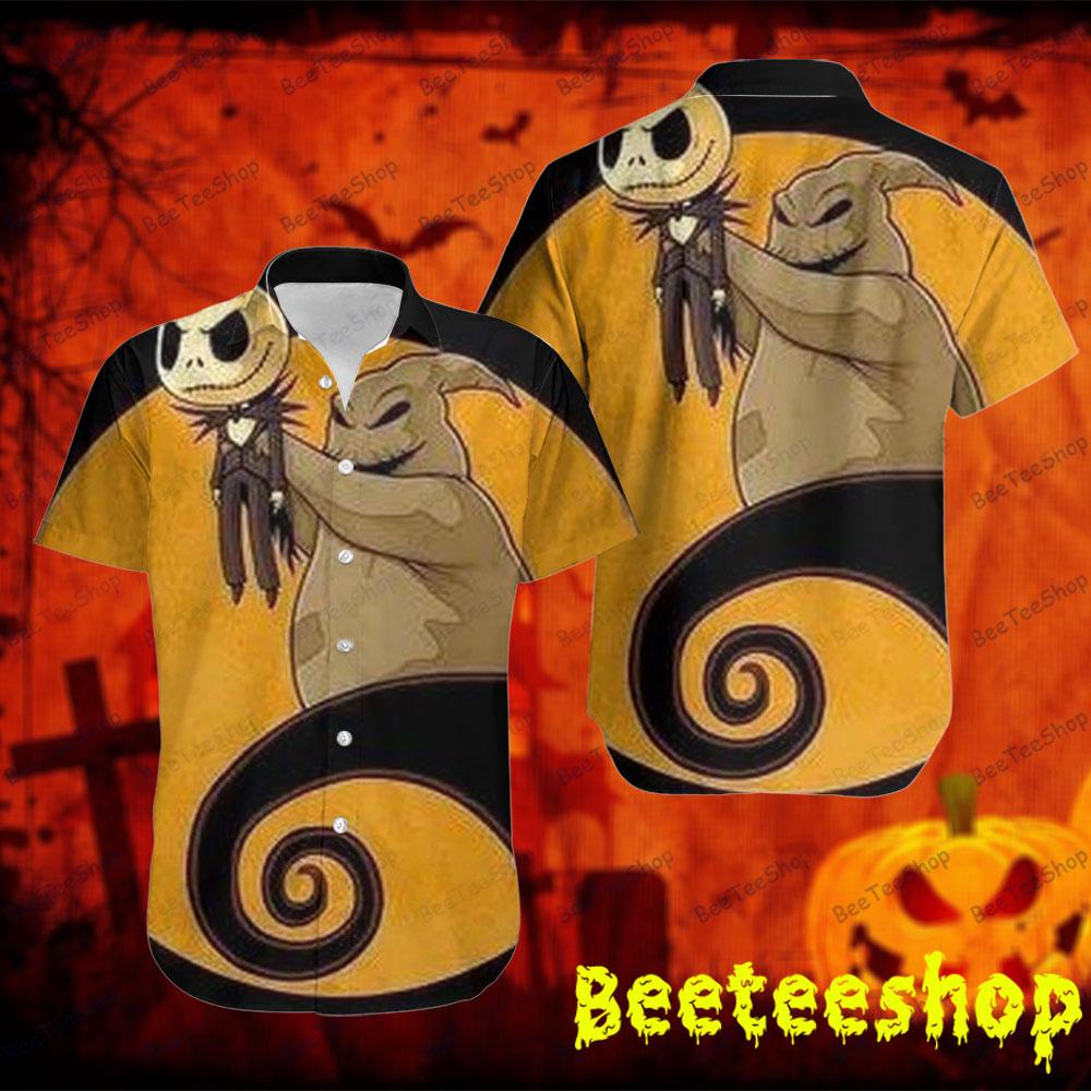 Funny Oogie Boogie And Chibi Jack The Nightmare Before Christmas Halloween Beeteeshop Hawaii Shirt