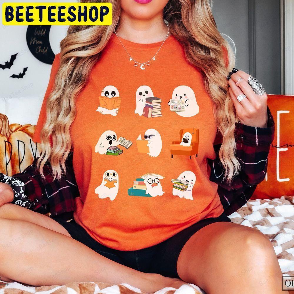 Ghost Reading Teacher Halloween Beeteeshop Trending Unisex T-Shirt