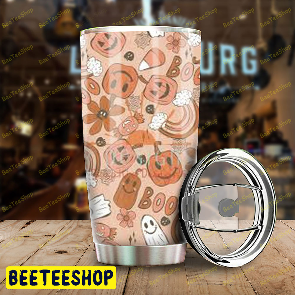 Ghosts Pumpkins Halloween Pattern 047 Tumbler