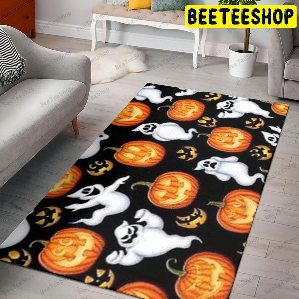 Ghosts Pumpkins Halloween Pattern 079 Beeteeshop Rug Rectangle