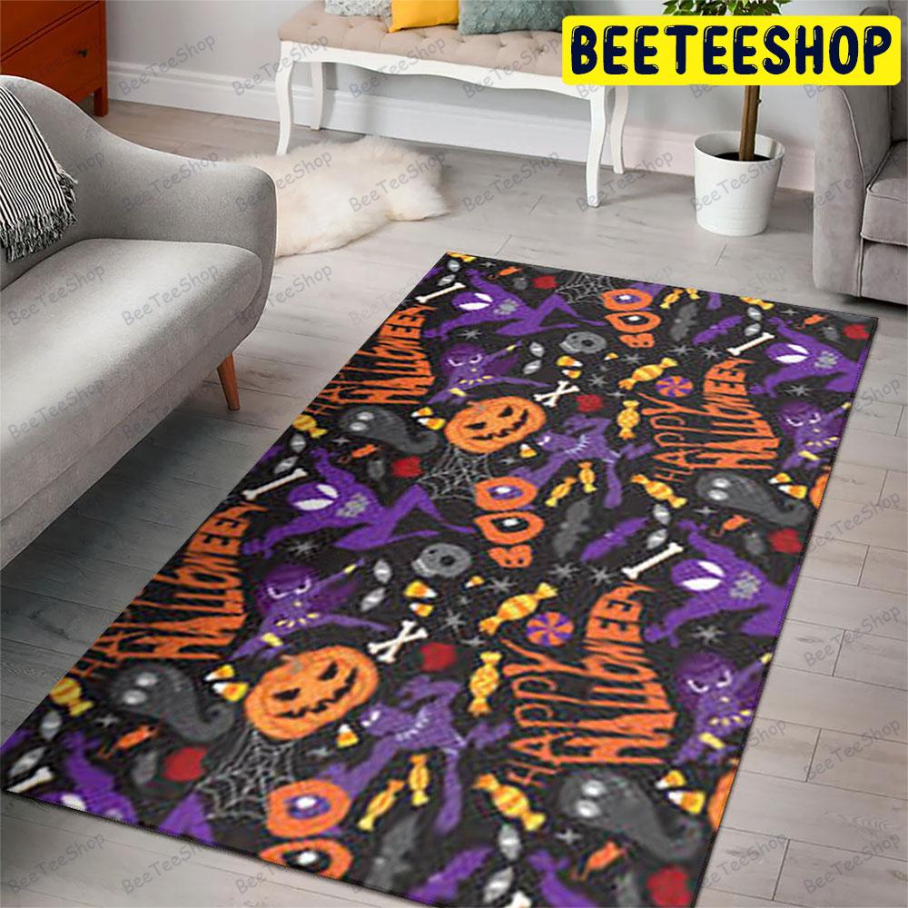 Ghosts Pumpkins Halloween Pattern 127 Beeteeshop Rug Rectangle