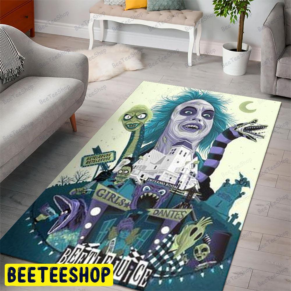 Girls Dantes Beetlejuice Halloween Beeteeshop Rug Rectangle