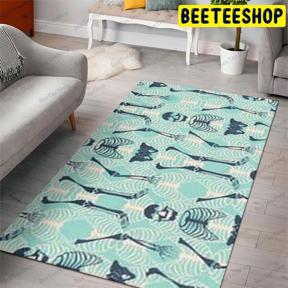 Green Skeletons Halloween Pattern Beeteeshop Rug Rectangle