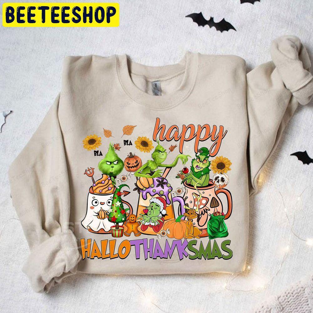 Grinch Christmas Tree Happy Halloween Beeteeshop Trending Unisex Sweatshirt