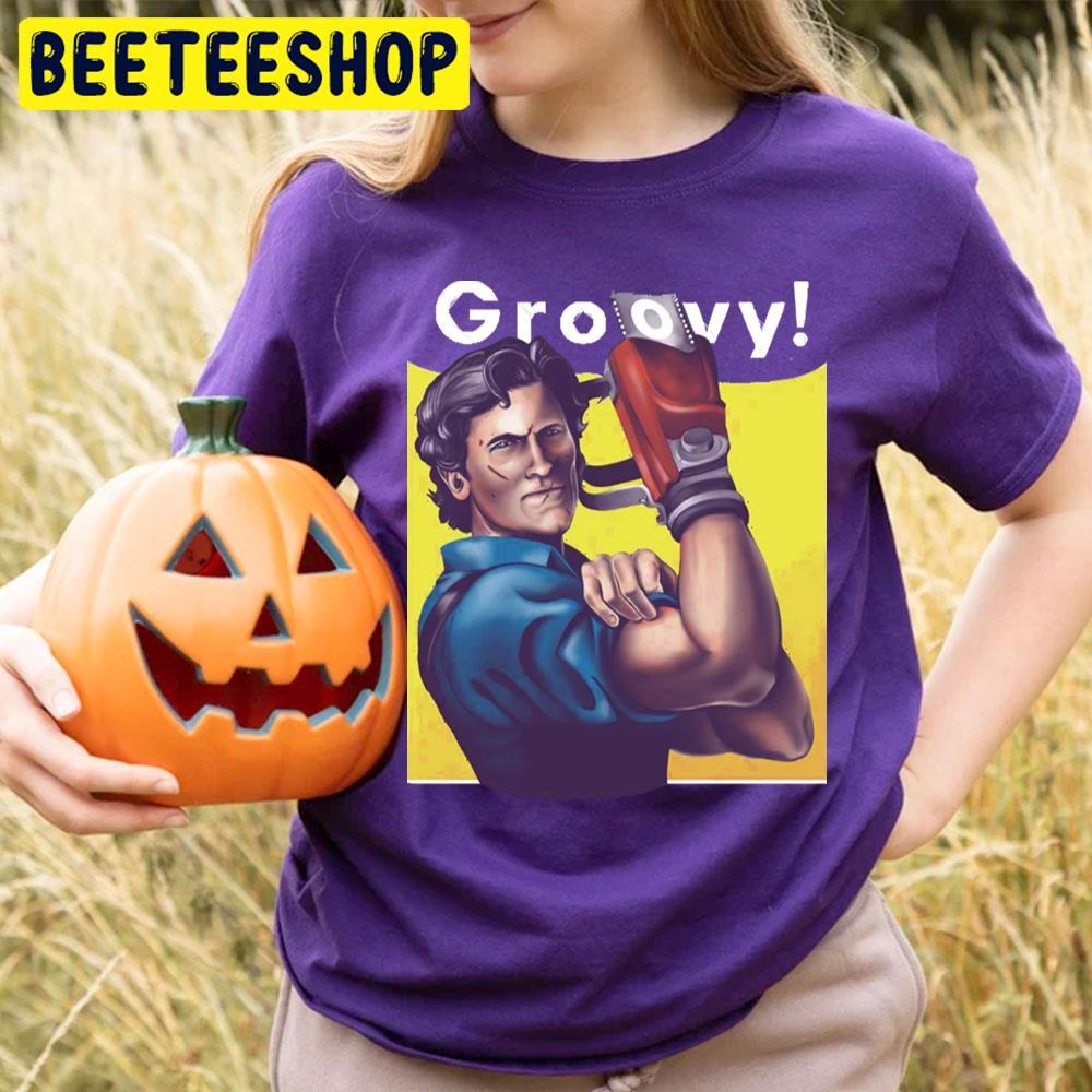 Groovy Ash Vs Evil Dead Happy Halloween Beeteeshop Trending Unisex T-Shirt