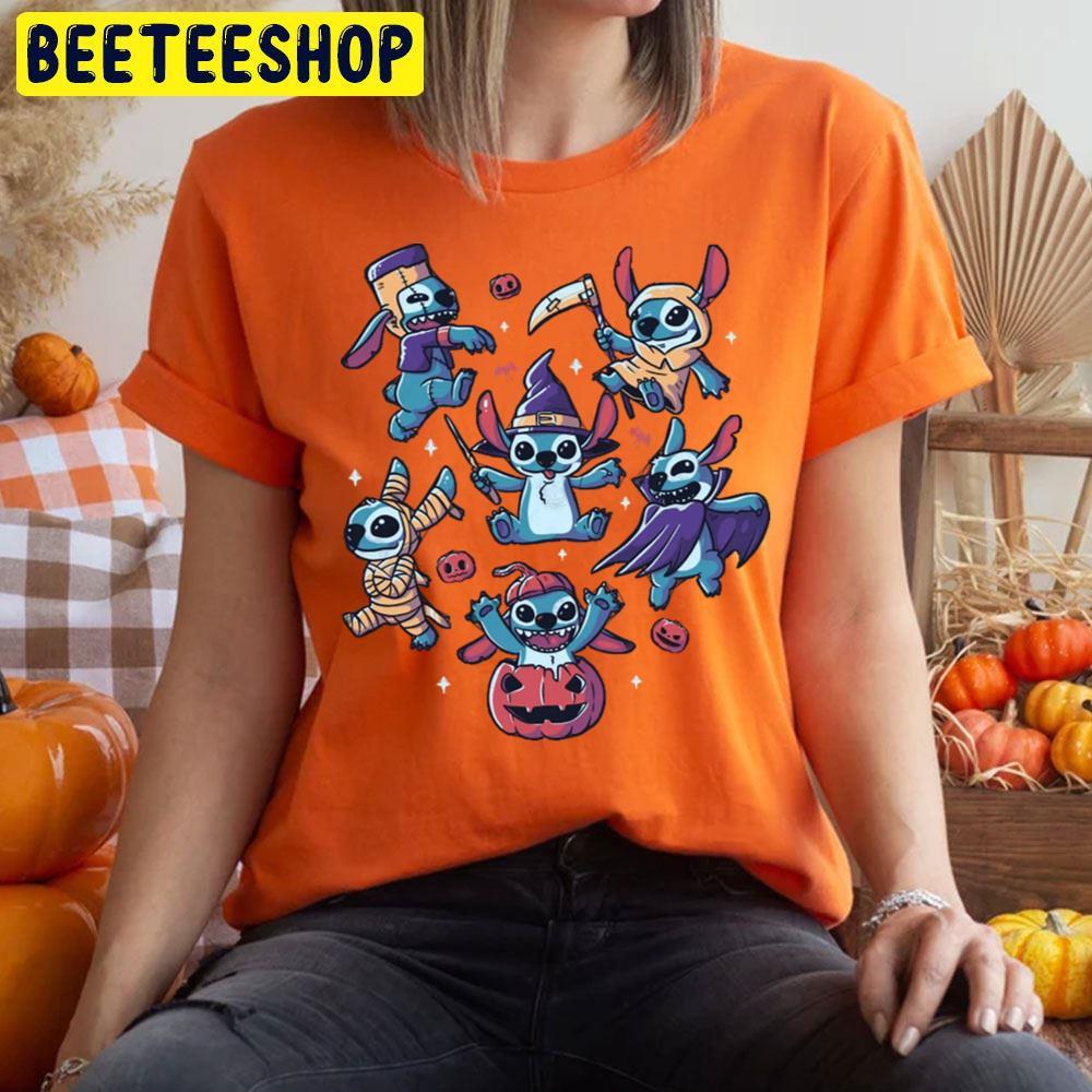 Halloween Experiments Cute Spooky Aliens Light Stitch Beeteeshop Trending Unisex T-Shirt