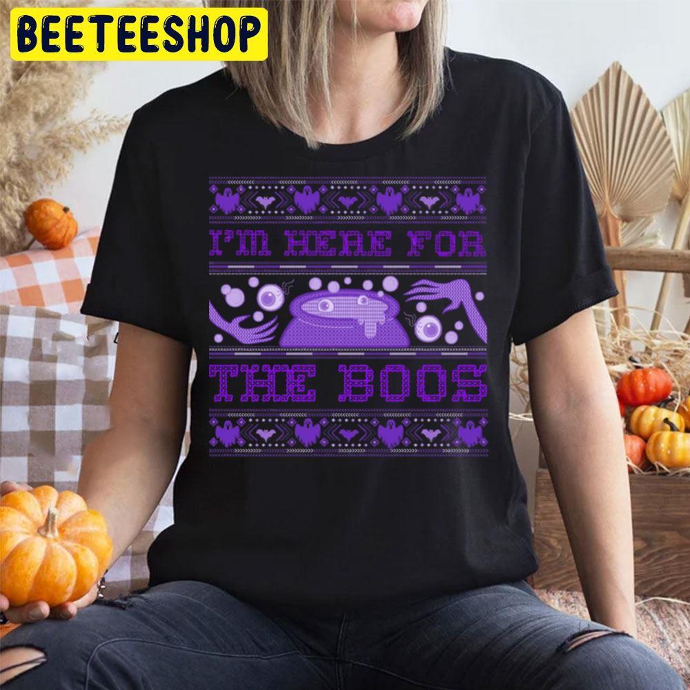 I’m Here For The Boos Cross Stitch Ugly Halloween Bats Ghosts Eyeballs Ghouls Beeteeshop Trending Unisex T-Shirt