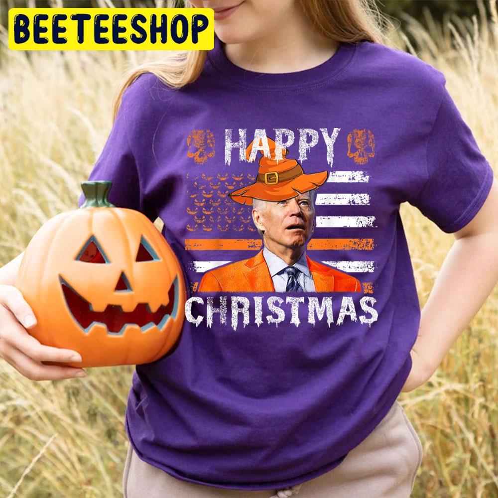 Joe Biden Happy Halloween Merry Thanksgiving Us Flag Beeteeshop Trending Unisex T-Shirt