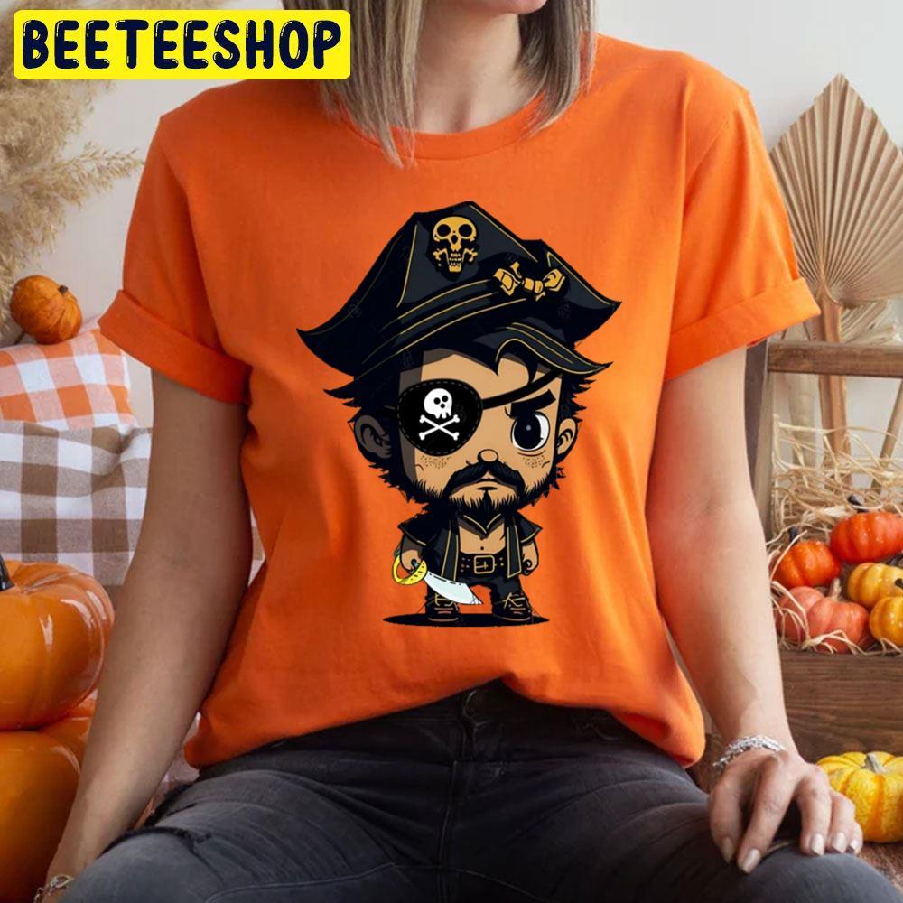 Kawaii Pirate With Eye Patch & Sword Halloween Beeteeshop Trending Unisex T-Shirt