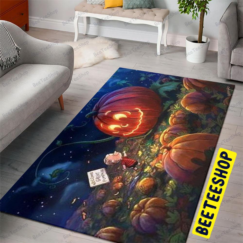 Lovely Pumpkin It’s The Great Pumpkin, Charlie Brown Halloween Beeteeshop Rug Rectangle