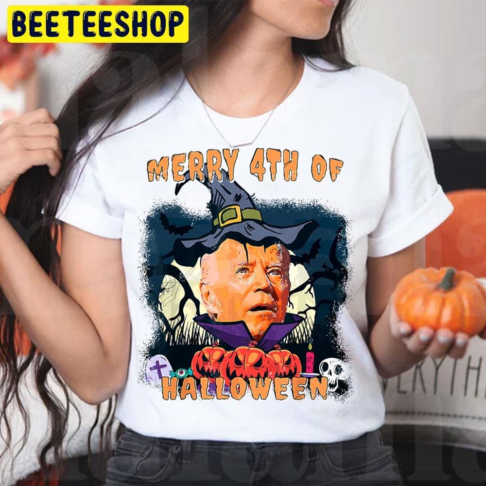 Merry 4th Of Halloween Funny Joe Biden Confused Happy Halloween Beeteeshop Trending Unisex T-Shirt