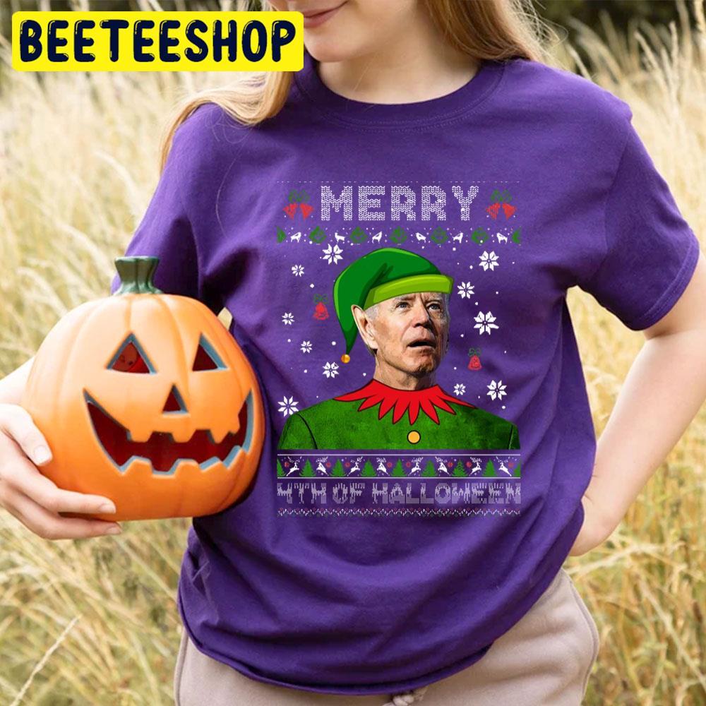 Merry 4th Of Halloween Santa Joe Biden Ugly Christmas Beeteeshop Trending Unisex T-Shirt