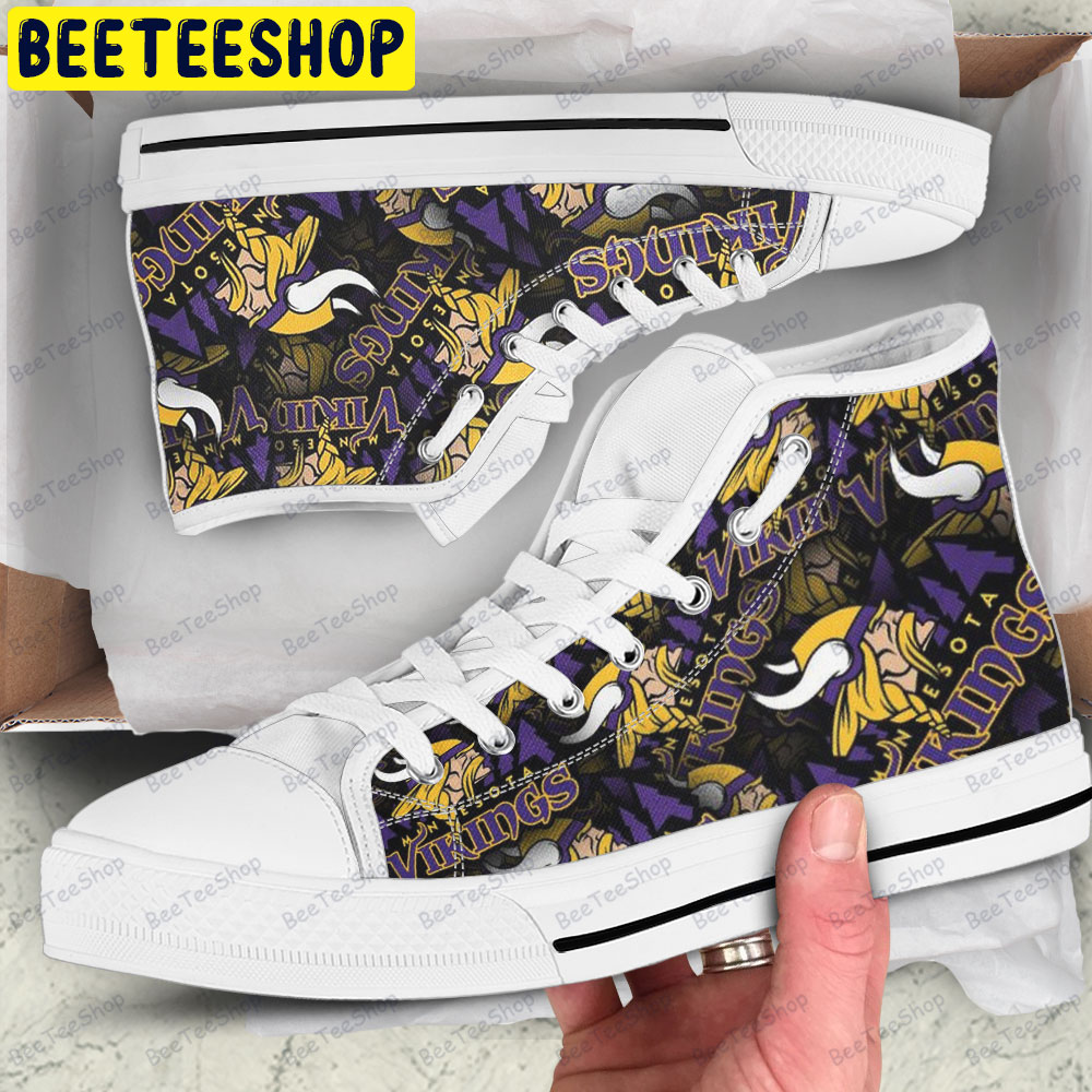 Minnesota Vikings 22 American Sports Teams Adults High Top Canvas Shoes