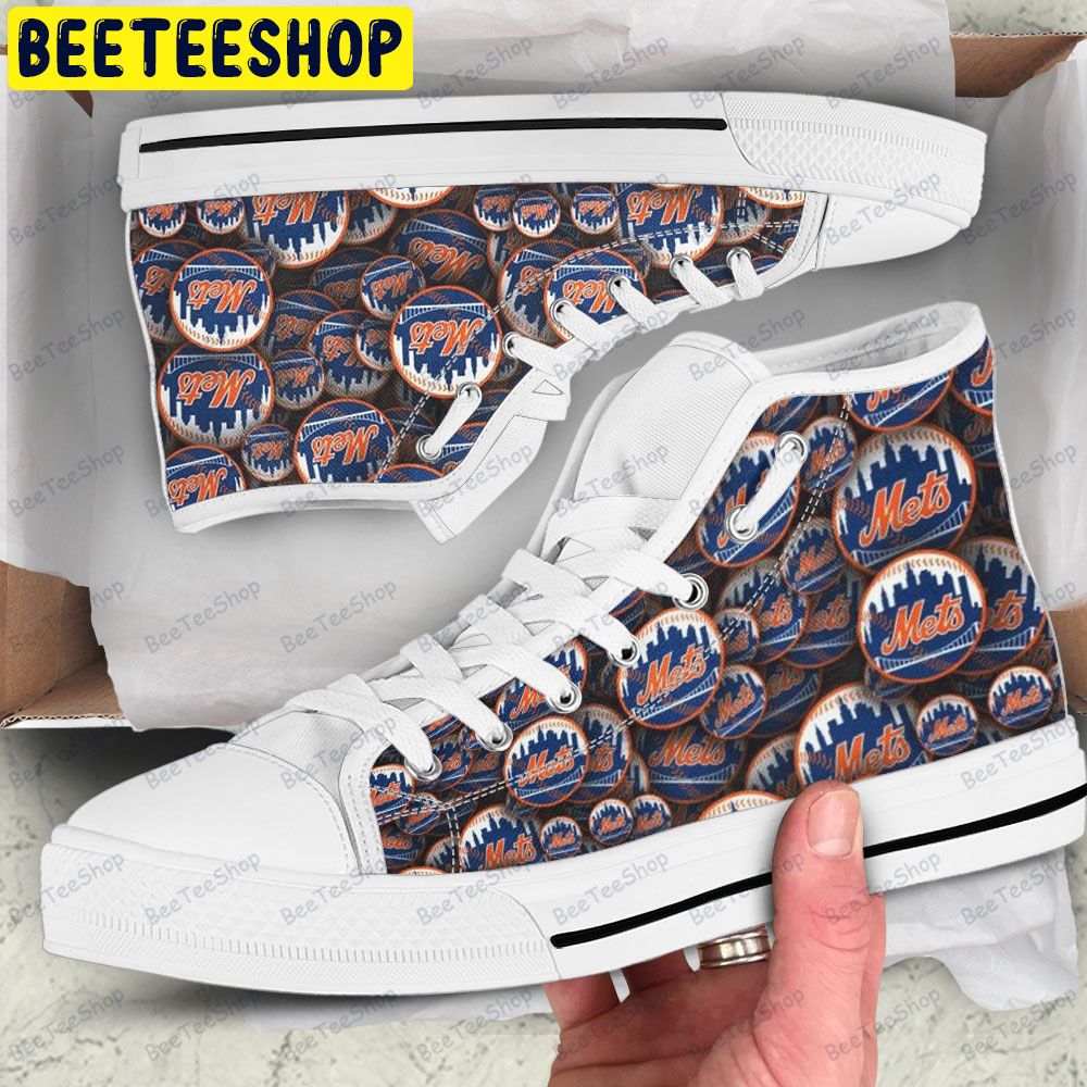 New York Mets 22 American Sports Teams Adults High Top Canvas Shoes