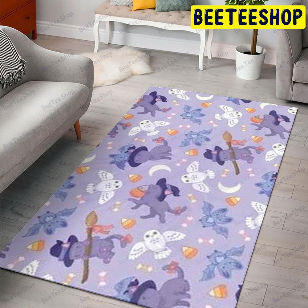 Owl Bats Cats Halloween Pattern Beeteeshop Rug Rectangle