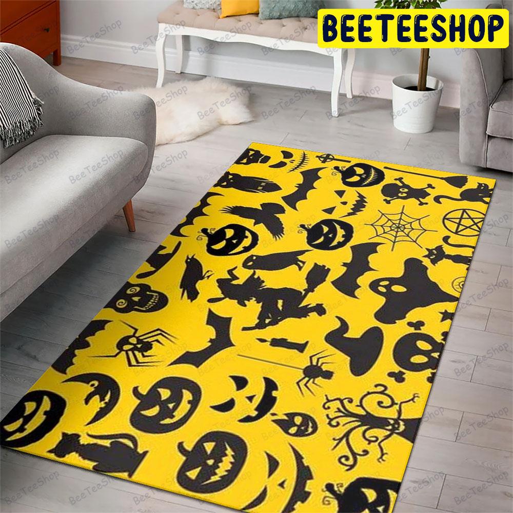 Owl Spiders Bats Cats Pumpkins Halloween Pattern Beeteeshop Rug Rectangle