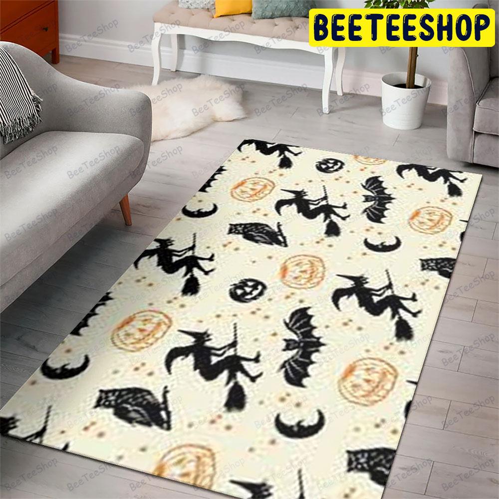 Owl Witch Hats Witchs Bats Pumpkins Halloween Pattern Beeteeshop Rug Rectangle