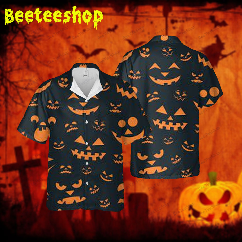 Pumpkins Halloween 017 Spread Collar Hawaii Shirt