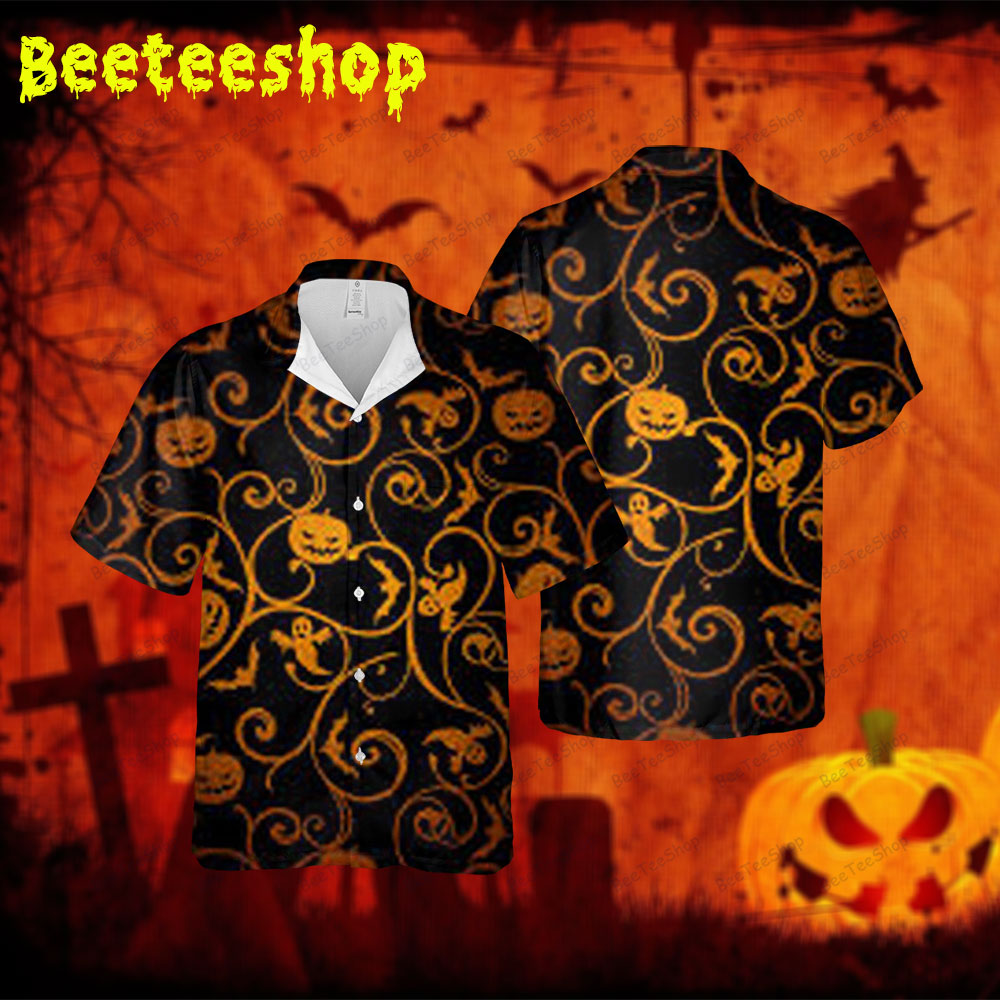 Pumpkins Halloween 020 Spread Collar Hawaii Shirt