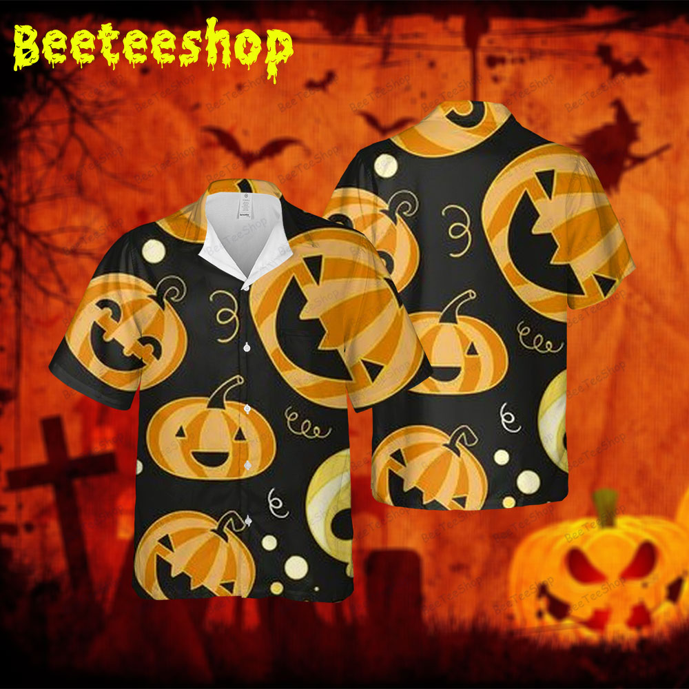 Pumpkins Halloween 027 Spread Collar Hawaii Shirt