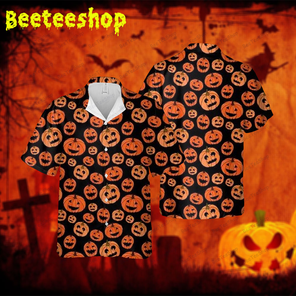 Pumpkins Halloween 057 Spread Collar Hawaii Shirt