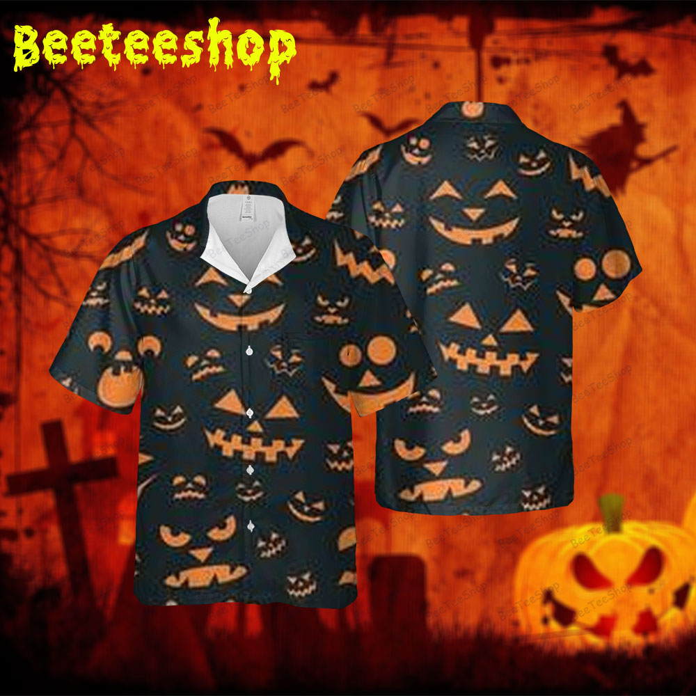 Pumpkins Halloween 093 Spread Collar Hawaii Shirt