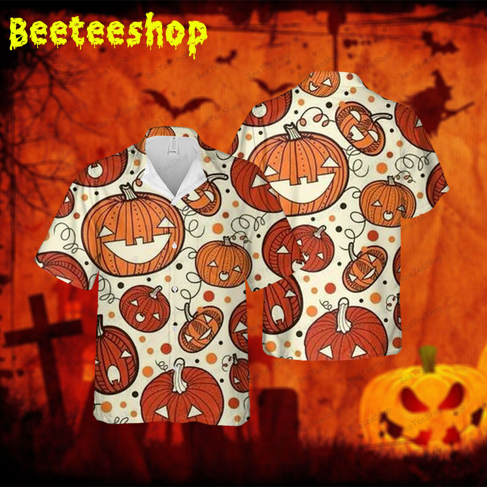 Pumpkins Halloween 101 Spread Collar Hawaii Shirt