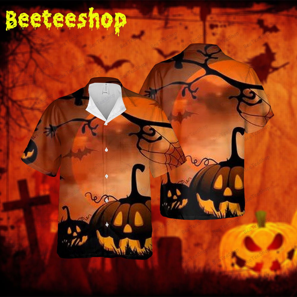 Pumpkins Halloween 159 Spread Collar Hawaii Shirt