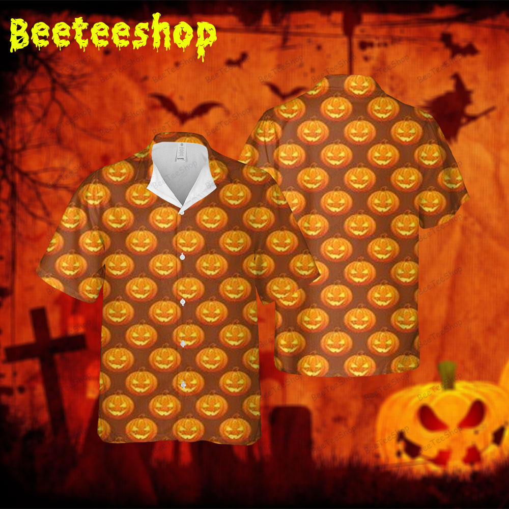 Pumpkins Halloween 163 Spread Collar Hawaii Shirt