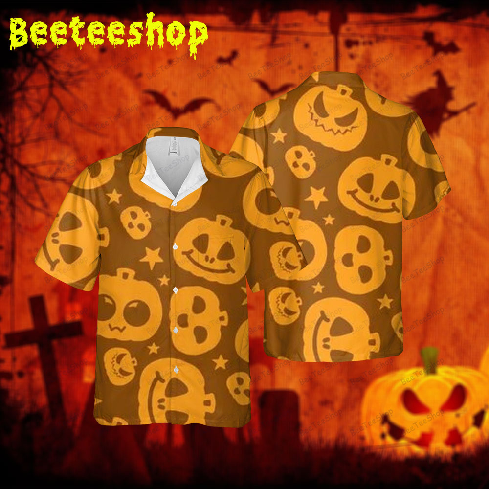 Pumpkins Halloween 167 Spread Collar Hawaii Shirt