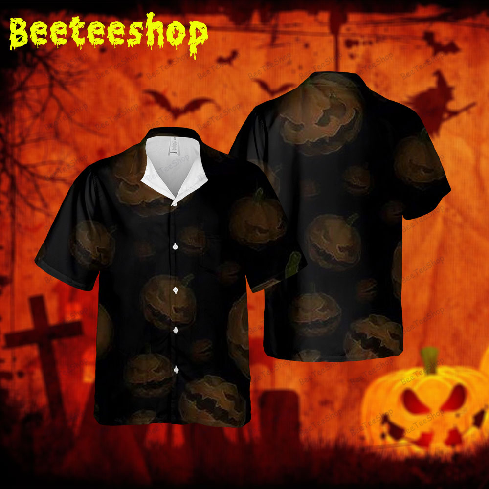 Pumpkins Halloween 189 Spread Collar Hawaii Shirt