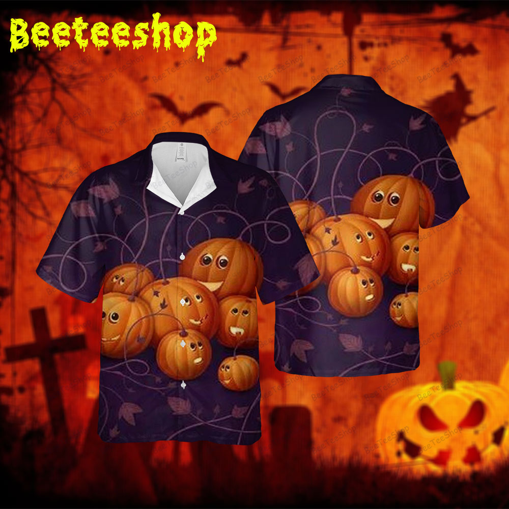 Pumpkins Halloween 228 Spread Collar Hawaii Shirt