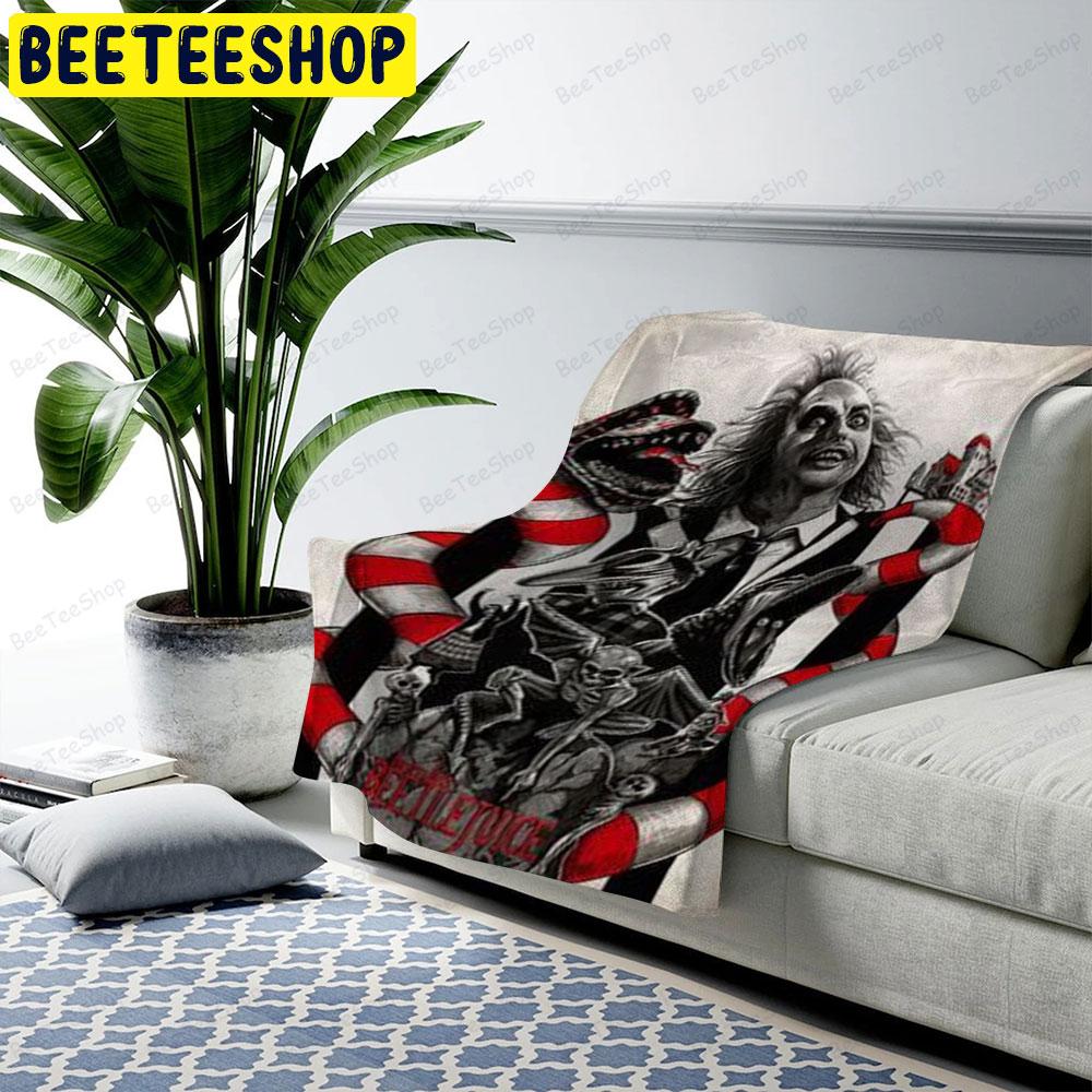 Scary Michael Keaton Beetlejuice Halloween Beeteeshop US Cozy Blanket