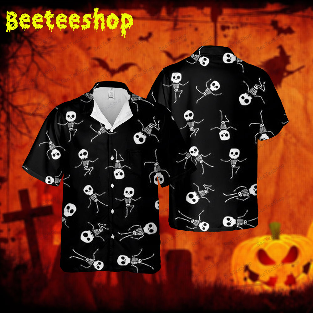 Skeletons Halloween 280 Spread Collar Hawaii Shirt