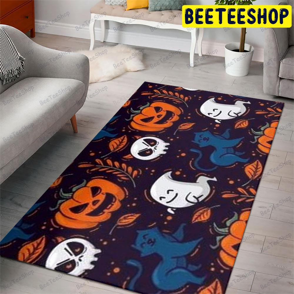 Skulls Boos Pumpkins Halloween Pattern 025 Beeteeshop Rug Rectangle