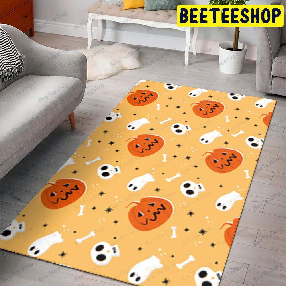 Skulls Boos Pumpkins Halloween Pattern 044 Beeteeshop Rug Rectangle