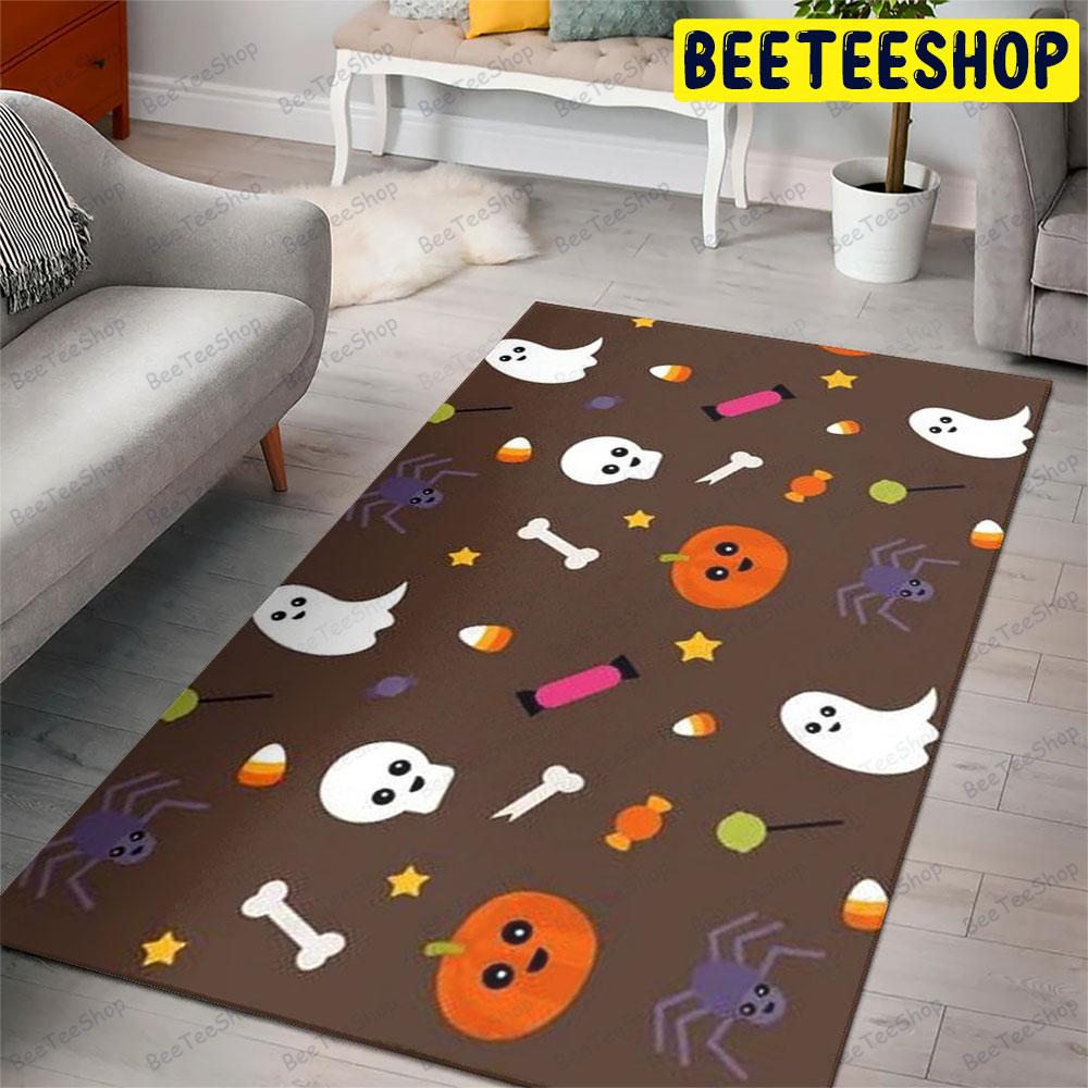 Skulls Ghosts Pumpkins Halloween Pattern 074 Beeteeshop Rug Rectangle