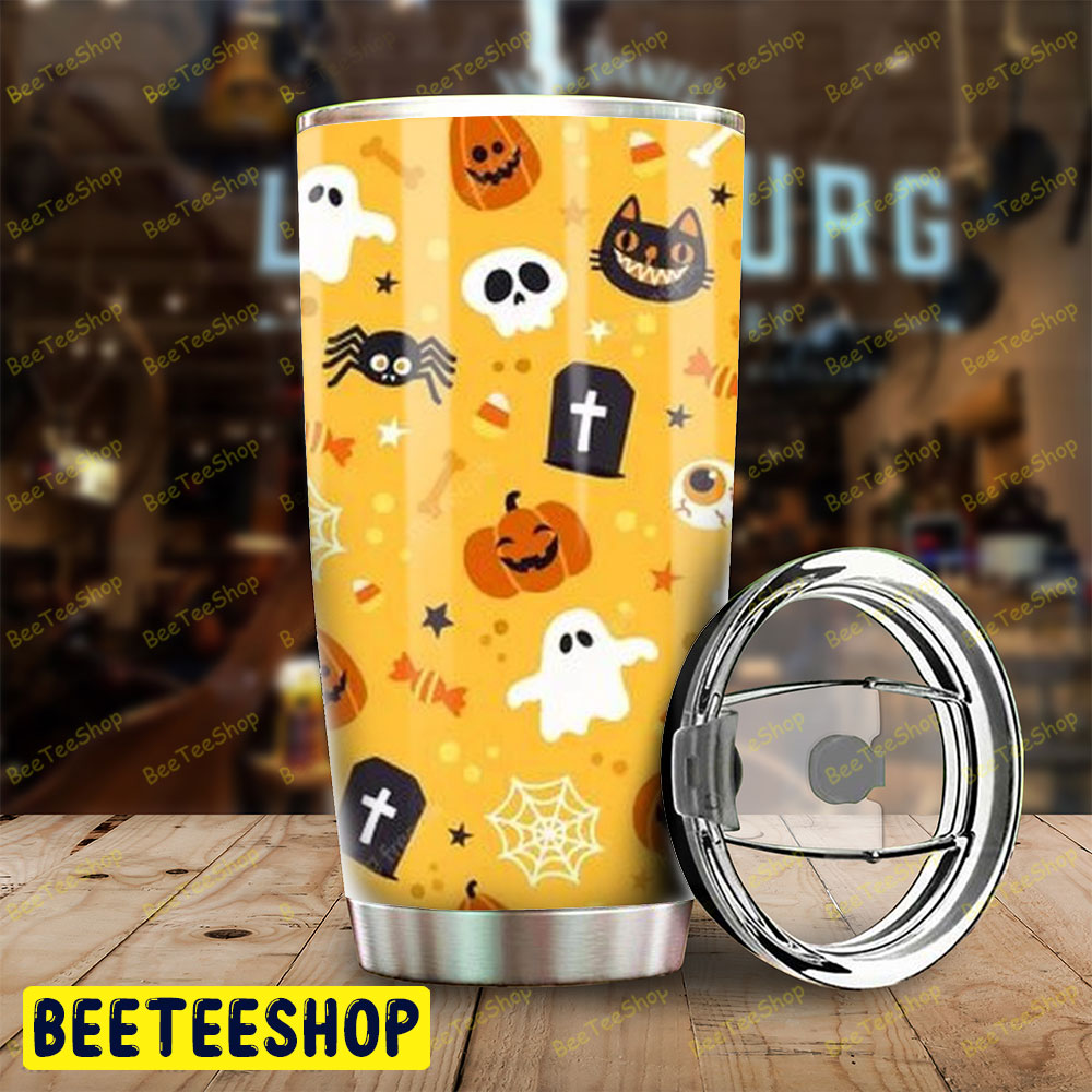 Skulls Ghosts Pumpkins Halloween Pattern 200 Tumbler