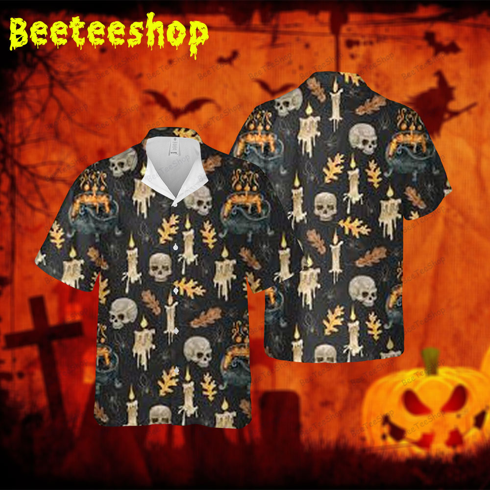 Skulls Halloween 099 Spread Collar Hawaii Shirt