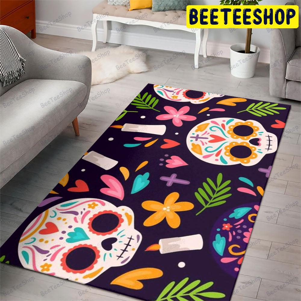 Skulls Halloween Pattern 09 Beeteeshop Rug Rectangle