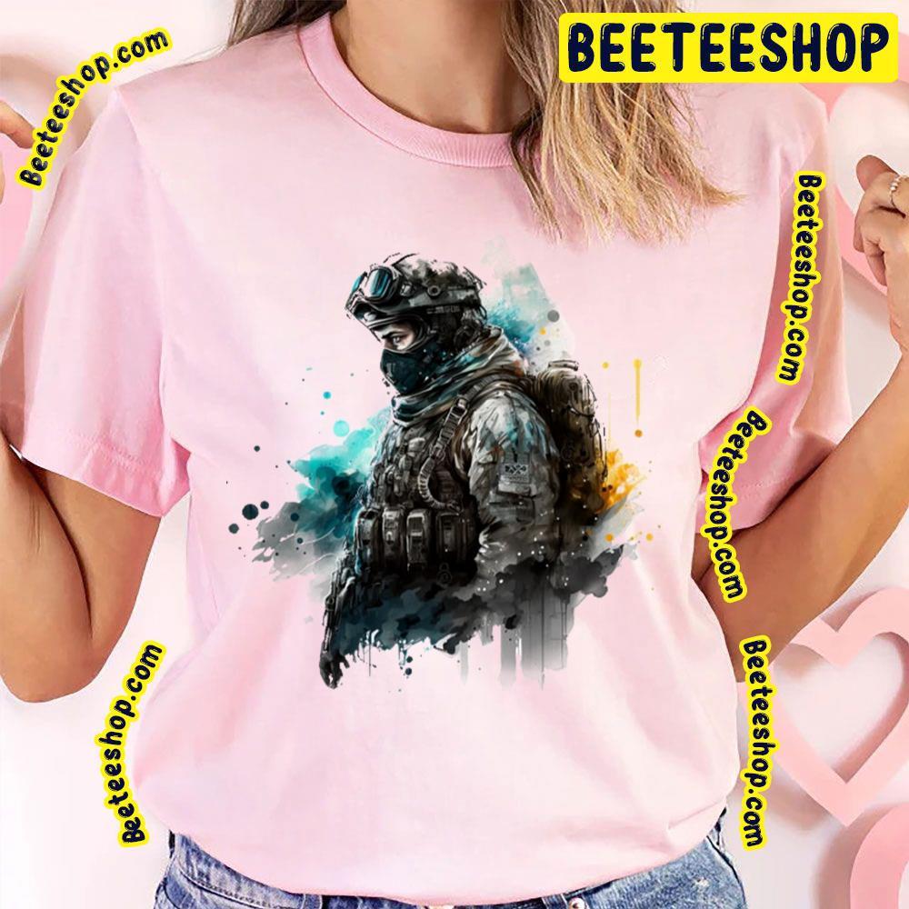 Soldier Watercolor Call Of Duty Black Ops Cold War Beeteeshop Trending Unisex T-Shirt