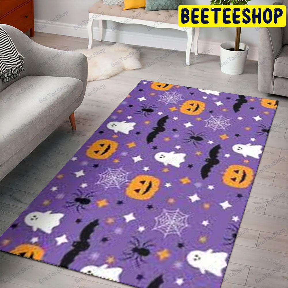 Spiders Bats Boos Pumpkins Halloween Pattern 029 Beeteeshop Rug Rectangle