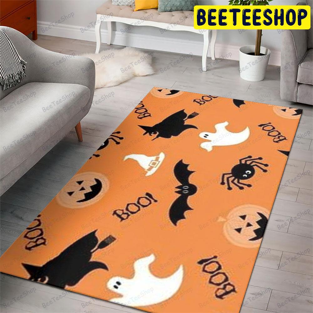 Spiders Bats Ghosts Pumpkins Halloween Pattern 142 Beeteeshop Rug Rectangle