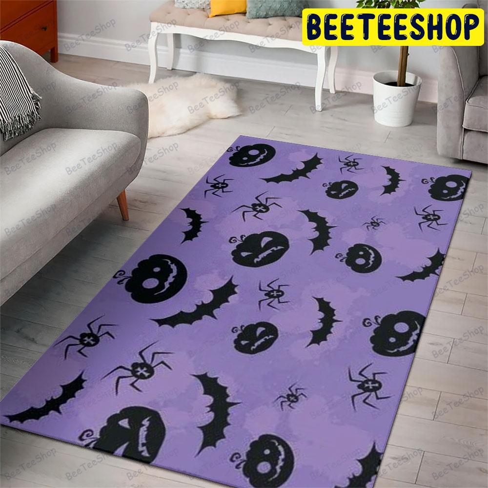 Spiders Bats Pumpkins Halloween Pattern 031 Beeteeshop Rug Rectangle