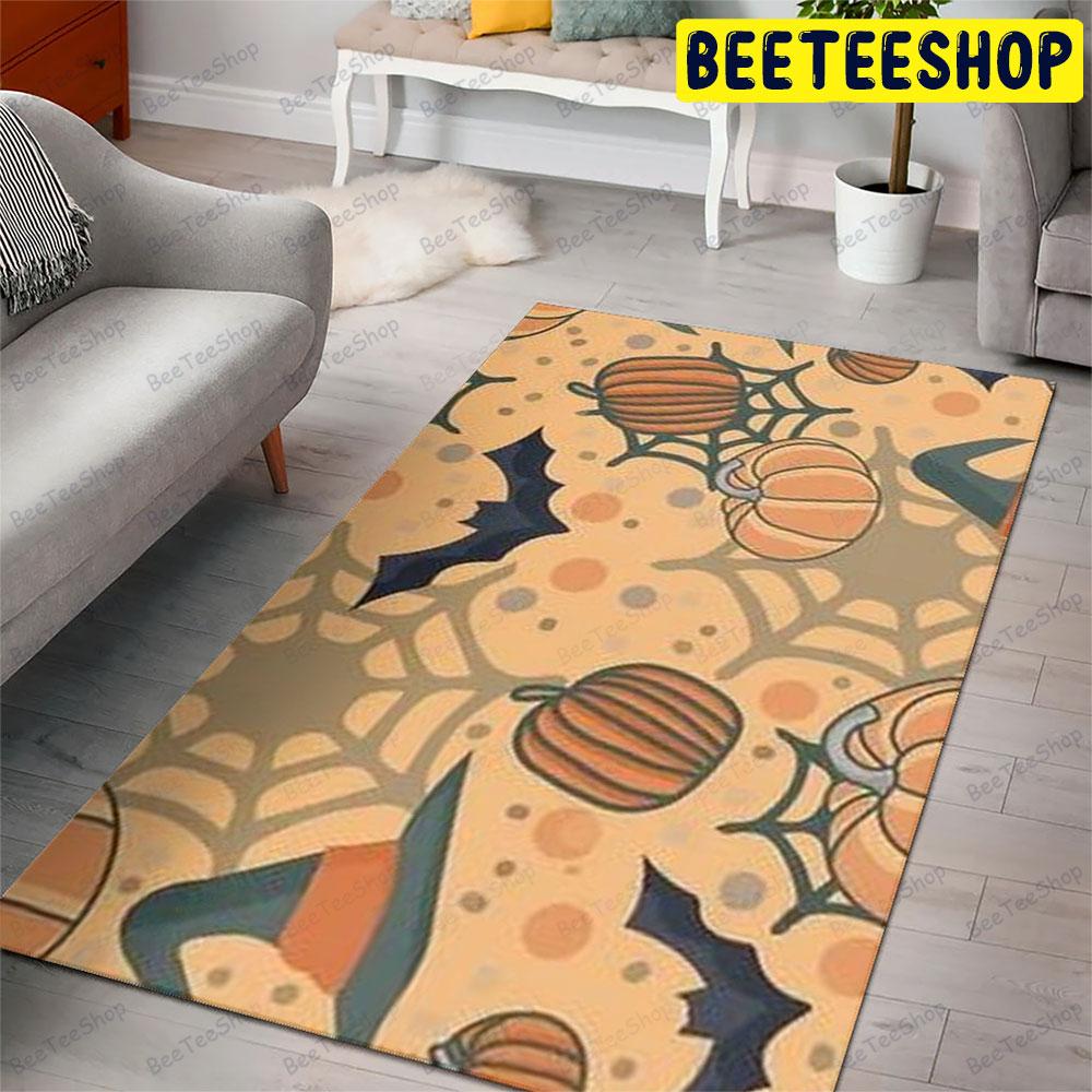 Spiders Bats Pumpkins Halloween Pattern 152 Beeteeshop Rug Rectangle